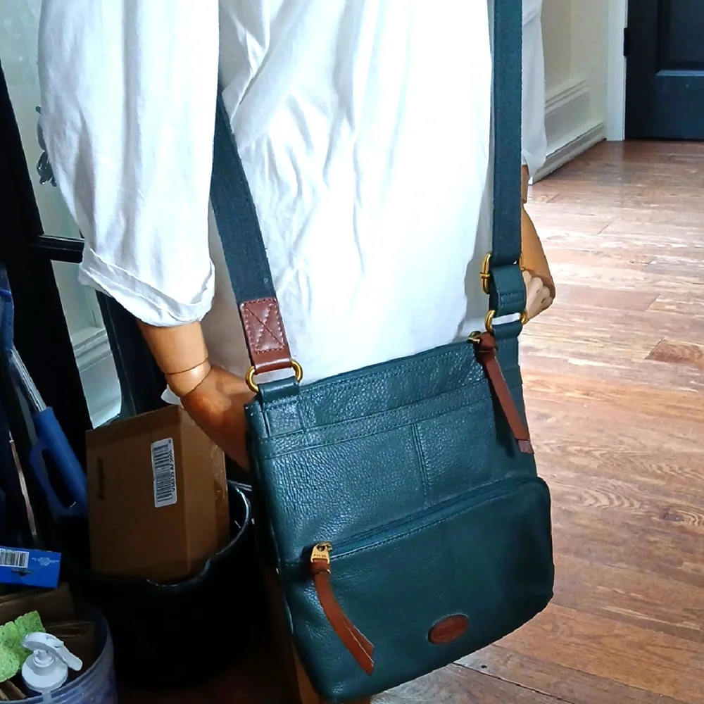 Fossil - Morgan Traveler - Forest Green Pebble Leather Crossbody Bag